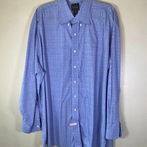 Jos. A Bank Classic Collection Blue Plaid Dress Shirt